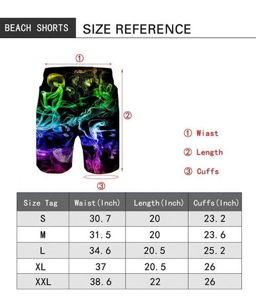 Board Shorts Mens Summer Swim Trunks 3D Graphic Quick Dry Funny Beach Board Shorts with Mesh Lining - Style 2 - CR18NINX8NX