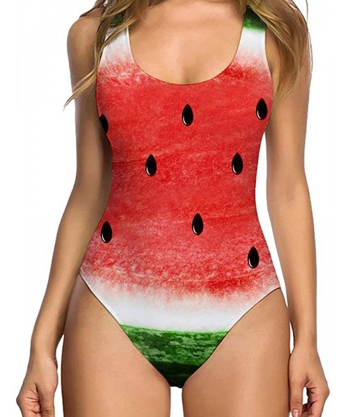 One-Pieces Women One Piece 3D Printing Swimsuit V Neck Swimwear Tummy Control Backness Bathing Suit Swimwear Beachwear - Wate...