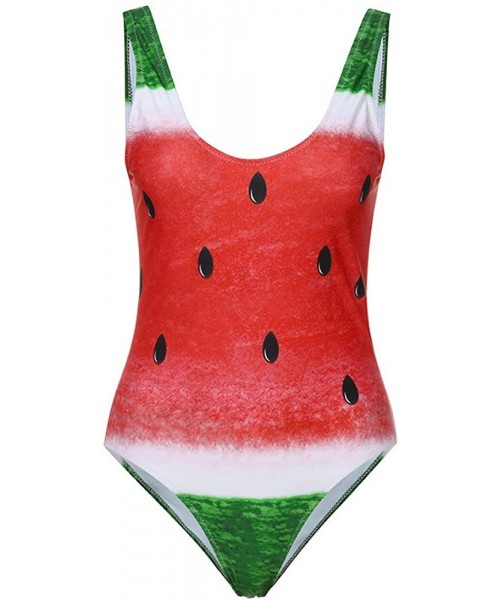 One-Pieces Women One Piece 3D Printing Swimsuit V Neck Swimwear Tummy Control Backness Bathing Suit Swimwear Beachwear - Wate...