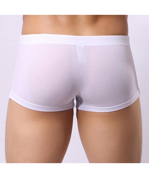 Briefs Mens Swim Trunk Briefs Boxer Swimming Shorts Beach Shorts Swimsuit Swimwear Bathing Suit - White - CO18CEN3CTN