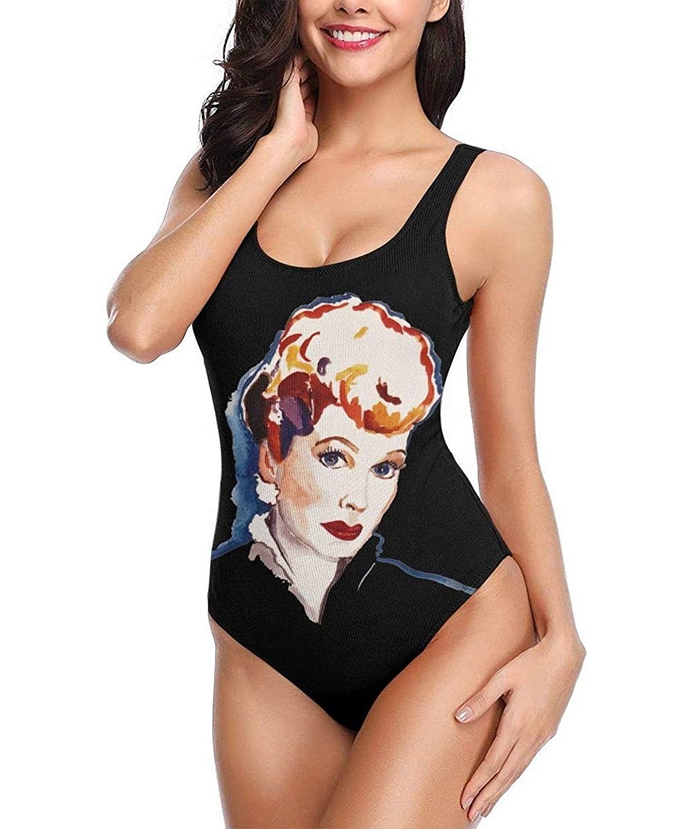 One-Pieces Moonder Bikinis Janet Jackson Womens One Piece Swimsuits White - I Love Lucy 11 - CC1996Z96HH