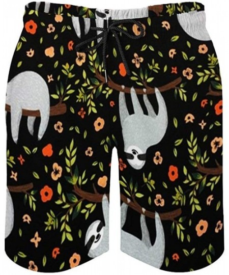 Board Shorts Monarch Butterfly Flower Full Wing Spread Lantana Men with Pocket Beach Pants - Style10 - C019CMKK9H5