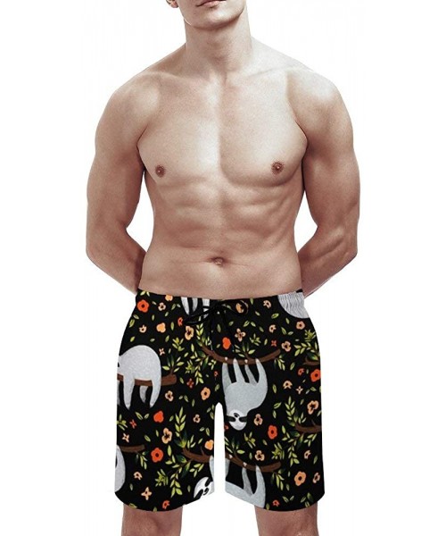 Board Shorts Monarch Butterfly Flower Full Wing Spread Lantana Men with Pocket Beach Pants - Style10 - C019CMKK9H5