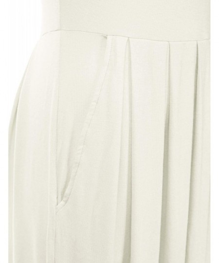 Cover-Ups Women's Long Sleeve Pleated Loose Swing Midi Dress with Pockets (XS-XXL) - Dbd005_ivory - CT196XEX3RM