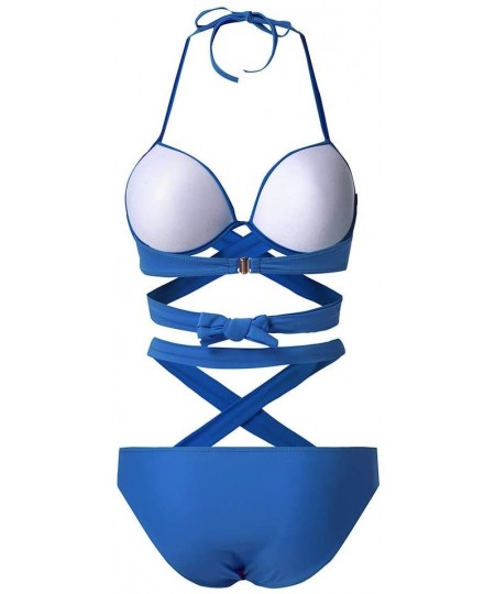 Sets Two Pieces Bathing Suits for Women Tankinis Sporty Cut Out Bathing Suits Summer Swimsuits for Beach Swimming Pool Blue -...