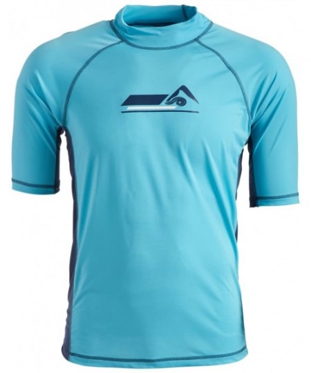 Rash Guards Men's Fiji UPF 50+ Rashguard - Hangout Aqua - CN18000QQ9T