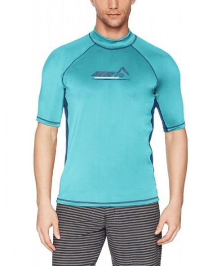 Rash Guards Men's Fiji UPF 50+ Rashguard - Hangout Aqua - CN18000QQ9T