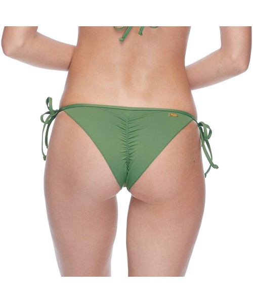 Tankinis Women's Tiki Tie Side Cheeky Bikini Bottom Swimsuit - Papakolea Green - CT18ZQC7ZKD