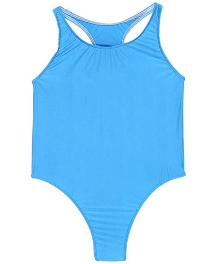 Racing Men's Racer Back Wresting Singlet Bodysuit Mankini Gymnastic Jumpsuit Underwear Swimwear - Sky Blue - C018IU0ITXG