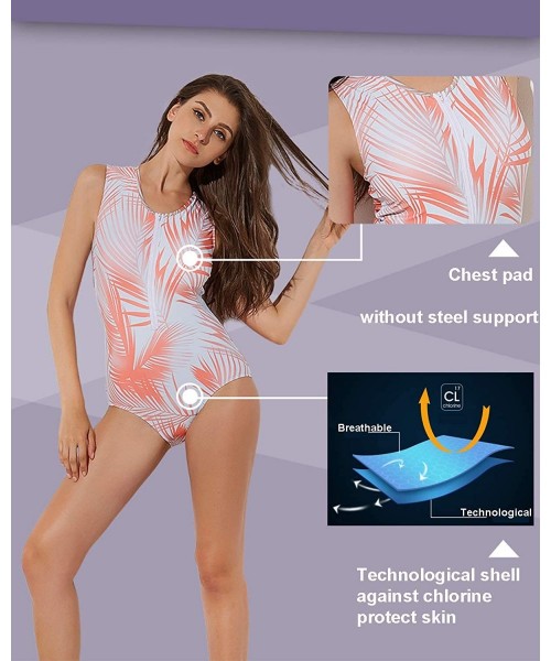 Rash Guards Women's Rash-Guard Swimsuit Long Sleeve and Short Sleeve Printed Rash Guard Beachwear - 1981 - C418OYSY5EL