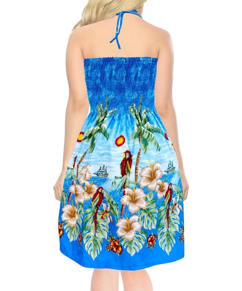 Cover-Ups Women's Midi Beach Tube Prom Party Cocktail Dress for Women Printed B - Summer Blue_g235 - CC12O5K53KO