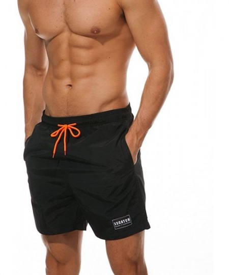 Trunks Men's Swim Trunks Quick Dry Swim Shorts with Mesh Lining Waterproof SwimmingTrunks for Men - Black - C118OK7S886