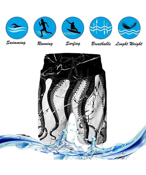 Board Shorts Extreme Comfort Cargo Short Big & Tall Board Shorts for Men Boy- Loose Beachwear - Aliens Bigfoot Savage Dinosau...