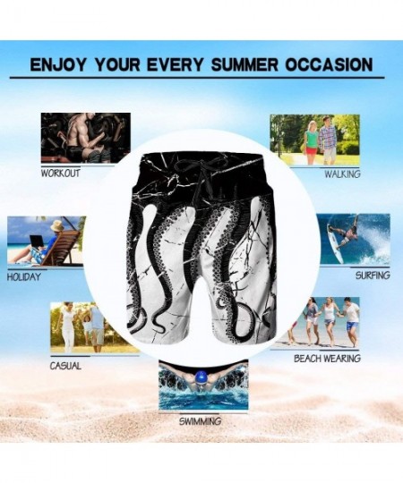 Board Shorts Extreme Comfort Cargo Short Big & Tall Board Shorts for Men Boy- Loose Beachwear - Aliens Bigfoot Savage Dinosau...