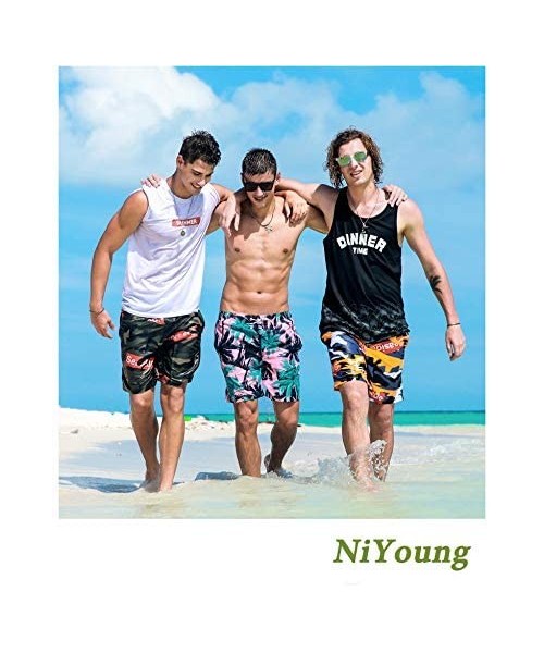 Board Shorts Extreme Comfort Cargo Short Big & Tall Board Shorts for Men Boy- Loose Beachwear - Aliens Bigfoot Savage Dinosau...