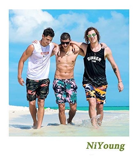 Board Shorts Extreme Comfort Cargo Short Big & Tall Board Shorts for Men Boy- Loose Beachwear - Aliens Bigfoot Savage Dinosau...