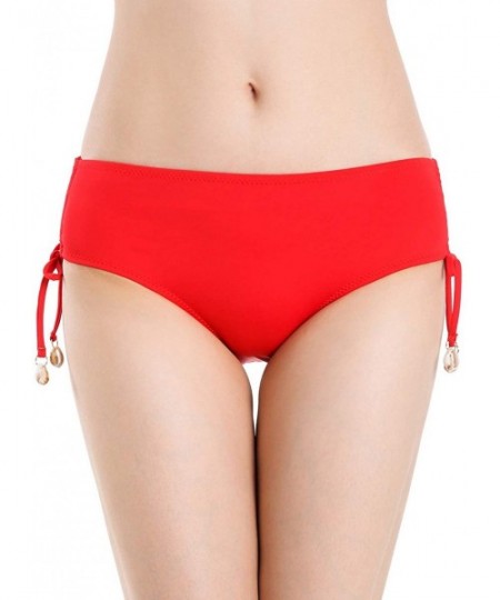 Sets Womens Removable Padded Push Up Bikini Set Tie Side Swimsuit Swimwear - Red 5 - C7196II3GHY