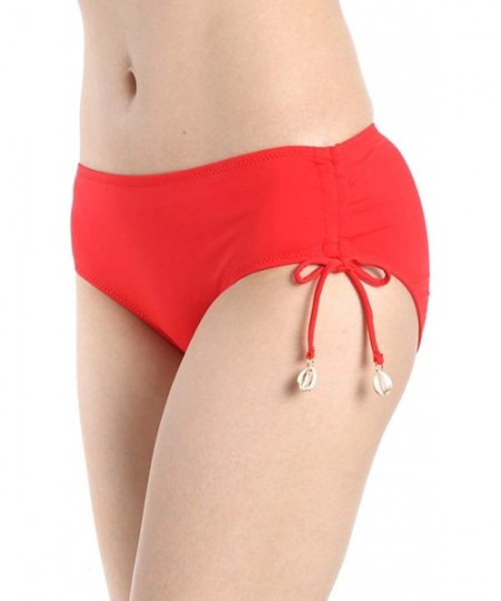 Sets Womens Removable Padded Push Up Bikini Set Tie Side Swimsuit Swimwear - Red 5 - C7196II3GHY