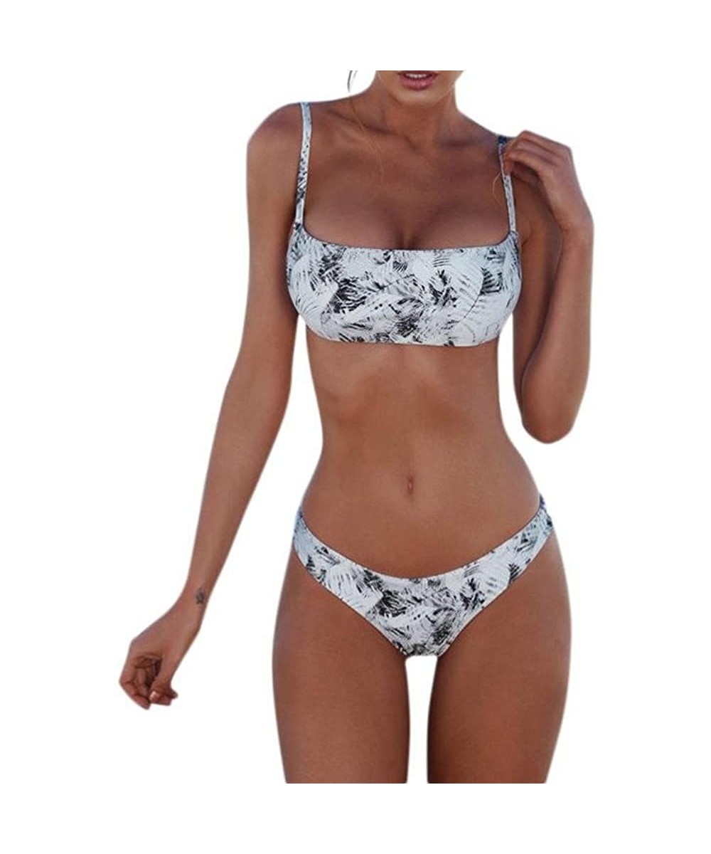 Sets Women Sexy Brazilian Bikini Set Print Push-Up Padded Two Piece Swimwear Swimsuit Bathing Suit - Gray - C718DAWOMNE