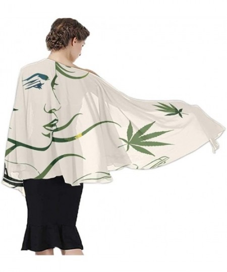 Cover-Ups Women's Swimwear Cover Ups Summer Vacation Beach Sarong Soft Shawl Wrap African American Girl Marijuana Weed Art - ...