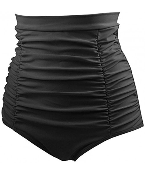 Board Shorts Women's Brief with Adjustable Ties Short Swimwear Solid Stretch Board Bottom Boardshorts Swim Trunks Briefs Blac...