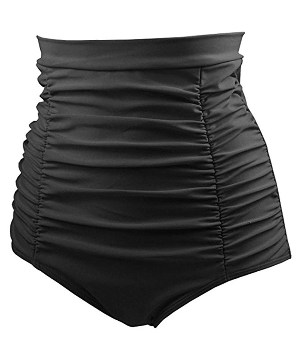 Board Shorts Women's Brief with Adjustable Ties Short Swimwear Solid Stretch Board Bottom Boardshorts Swim Trunks Briefs Blac...