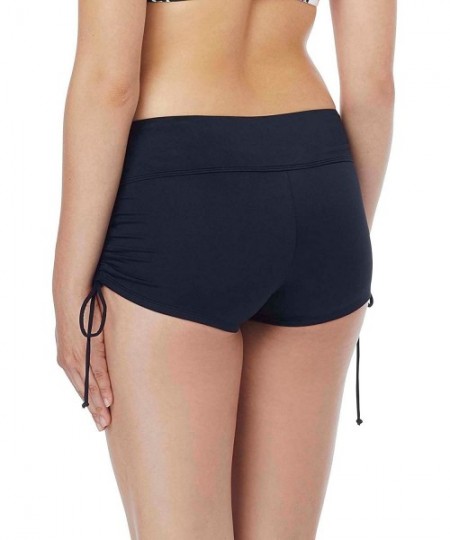 Bottoms Women's Blake Adjustable Side Tie Boy Short Swimsuit Bottom - Black - CY1882UXSW0