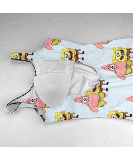 One-Pieces Spongebob SquarePant One Piece Swimsuit Women's Beach U Neck Swimwear Low Back Print Sexy Suits-M White - C01900SIZ86