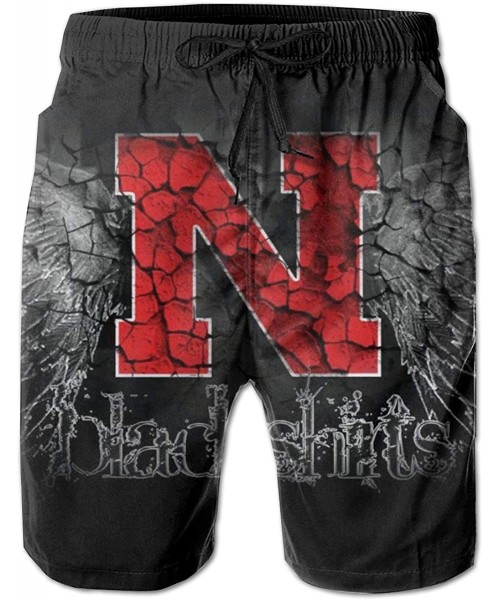 Board Shorts Men's Quick Dry Swim Shorts with Mesh Lining Swimwear Bathing Suits Leisure Shorts - Nebraska Cornhuskers-18 - C...