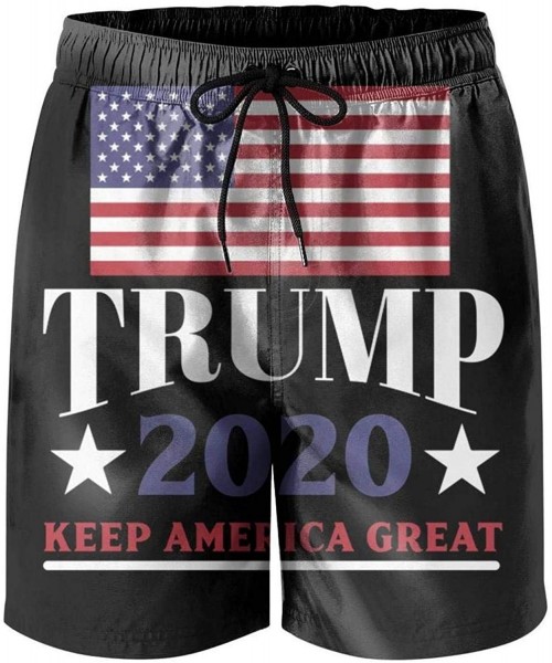 Board Shorts Adjustable Men's Swimming Trunks Trump 2020 American Flag Quick Dry Swim Shorts with Mesh Lining - Trump 2020 Am...