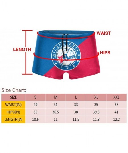 Briefs Men's Basketball Team Quick Dry Swimwear Boxer Swim Surf Boxer Shorts Swimsuits with Adjustable Drawstring - Philadelp...