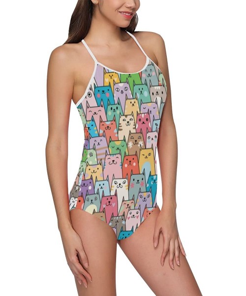 One-Pieces Cute Animal Pattern One Piece Swimsuit Swimwear Bathing Suit for Women Juniors (XS-3XL) - Multi 7 - CH18EQRH864