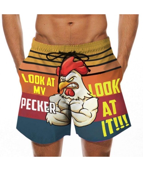 Board Shorts Men's Casual Drawstring Printed Beachwear Trouser Shorts Pants Look at My Pecker-Look at IT!!! - Multicolor-1 - ...