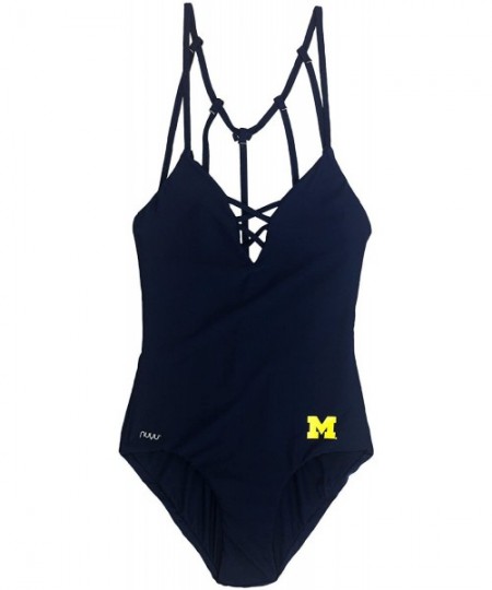 One-Pieces University of Michigan Crisscross One Piece Swimsuit - Swimwear - C218GGQXRM7