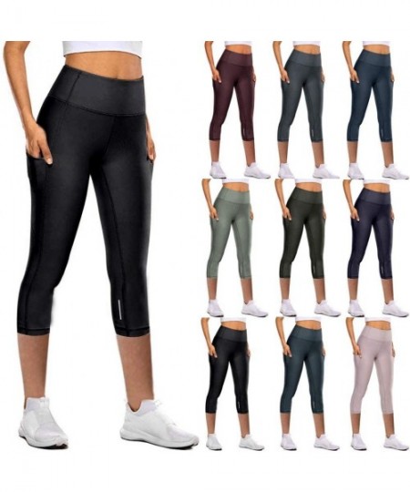 Tankinis High Waist Out Pocket Fitness Pants-Tummy Control-Women Workout Leggings Sports Running Yoga Athletic Yoga Pant - M5...