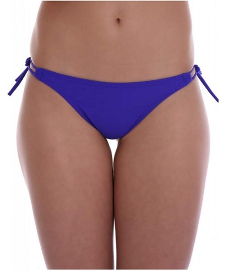 Tankinis Sexy Women's Bikini Bottom Thong Thin tie Side - Made in EU Lady Swimwear 100 - French Blue - CI195LHIDIS