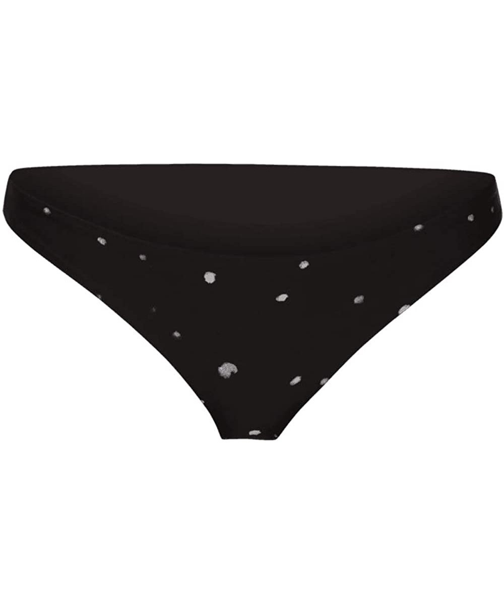 Tankinis Women's Quick Dry Dot Party Surf Bottom - Black - CK18ZNH4RGK