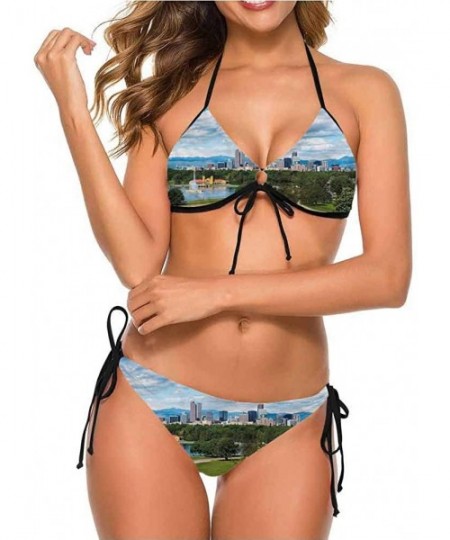 Bottoms Sexy Halter Swimsuit Urban- Road Intersection Paris Very Cute and Strappy - Multi 13-two-piece Swimsuit - CF19E7D8GRM