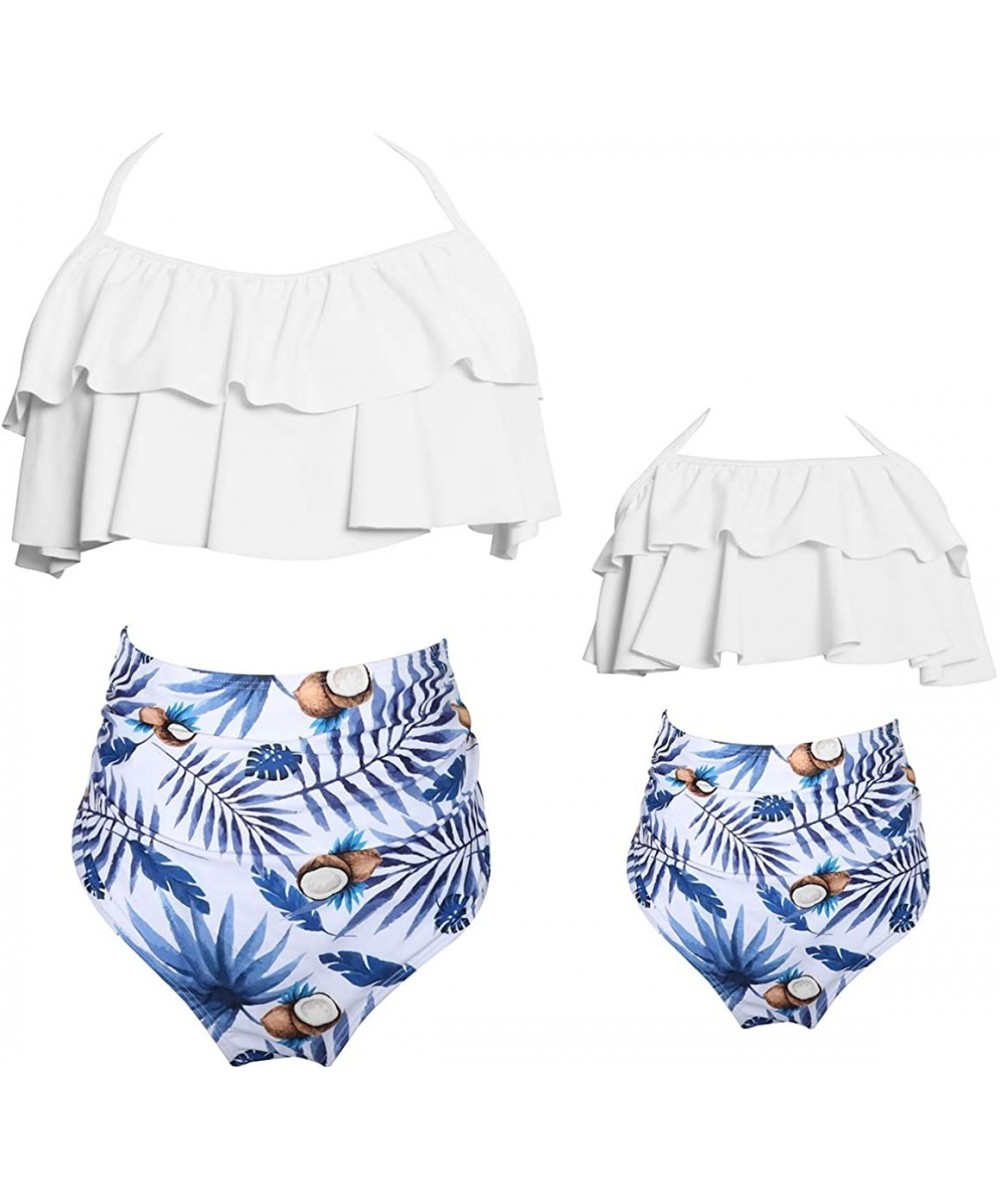 Sets Mommy and Me Matching Family Swimsuit Ruffle Women Swimwear Kids Children Toddler Bikini Bathing Suit Beachwear Sets - W...