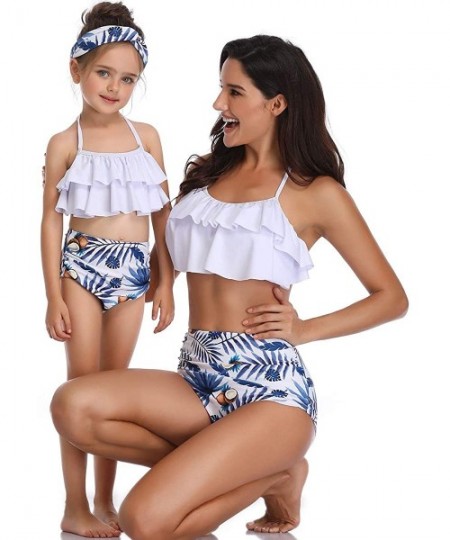 Sets Mommy and Me Matching Family Swimsuit Ruffle Women Swimwear Kids Children Toddler Bikini Bathing Suit Beachwear Sets - W...