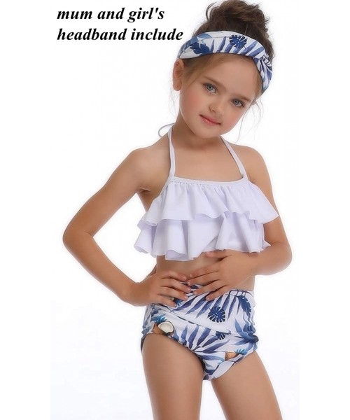 Sets Mommy and Me Matching Family Swimsuit Ruffle Women Swimwear Kids Children Toddler Bikini Bathing Suit Beachwear Sets - W...