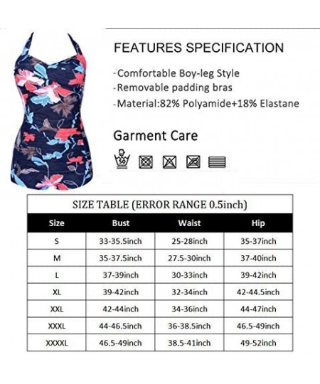 One-Pieces Elegant Inspired Boy-Leg One Piece Ruched Monokinis Swimsuit - Flowered - CU18TZQ9M2Z