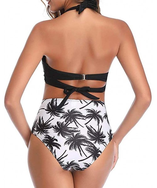 Sets Women's Bikini Swimsuit Two Piece Bathing Suit Top Ruffled Racerback High Waisted Tankini - B - CB199L0DRHW