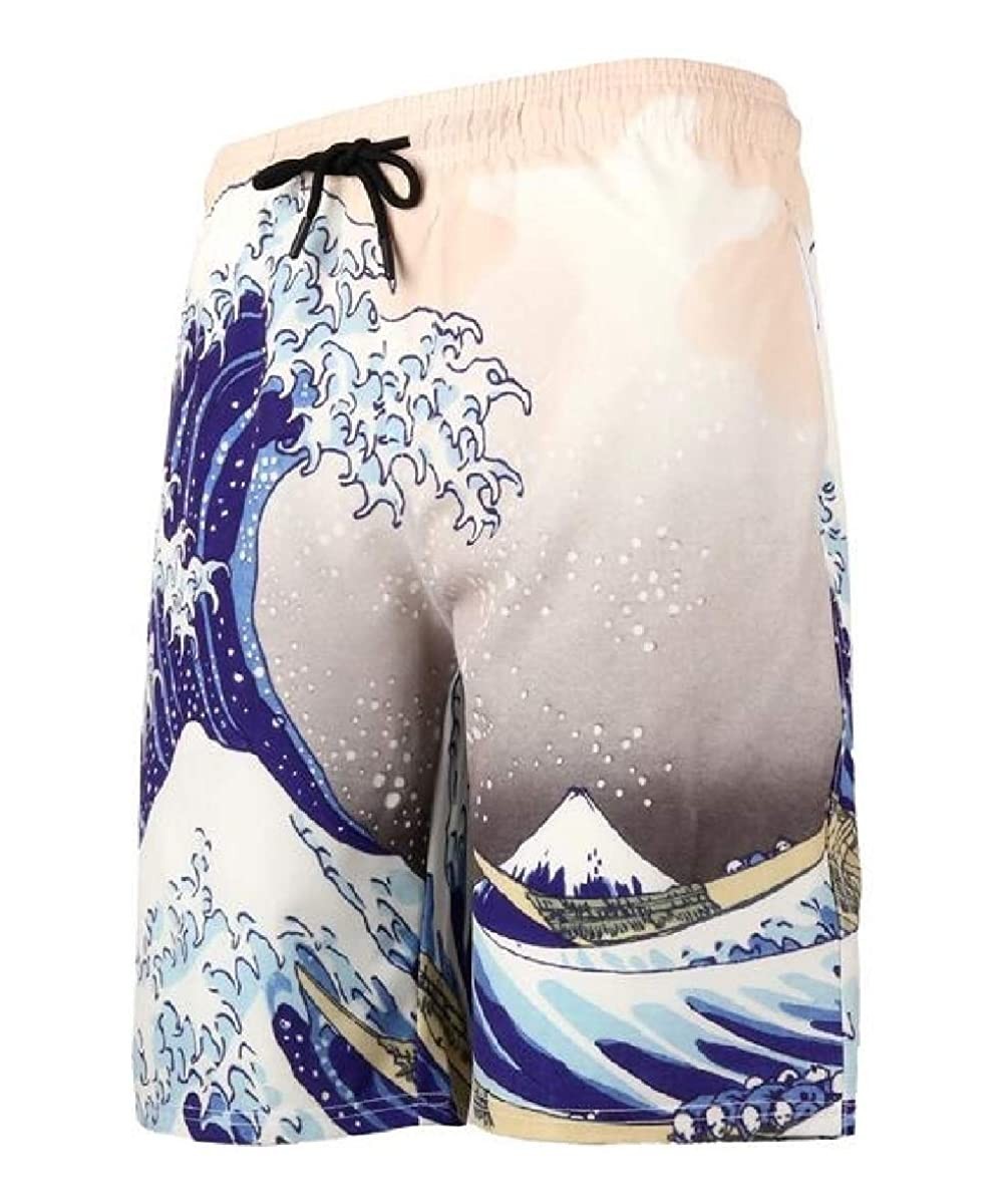 Board Shorts Beach Plus Size Sport Print Beach Shorts Boardshort Swim Trunk - Ten - C418RLR4D2E