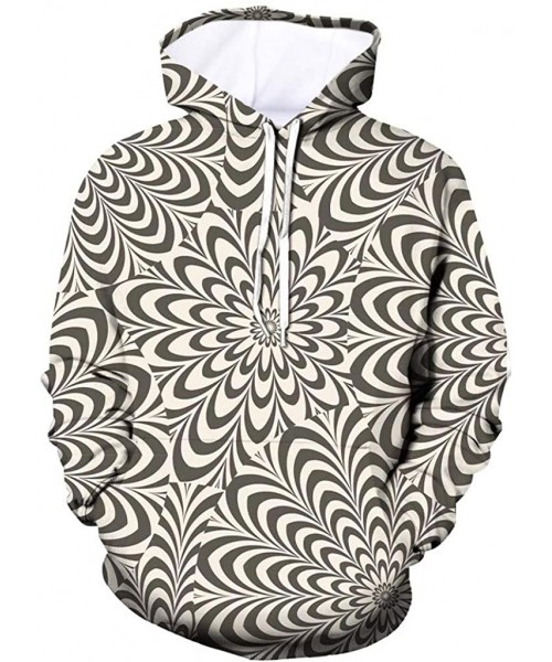 Rash Guards Men's Patterns Print 3D Digital Geometric Printed Sweaters Fashion Hoodies Sweatshirts Pullover - Beige - CH192AD...