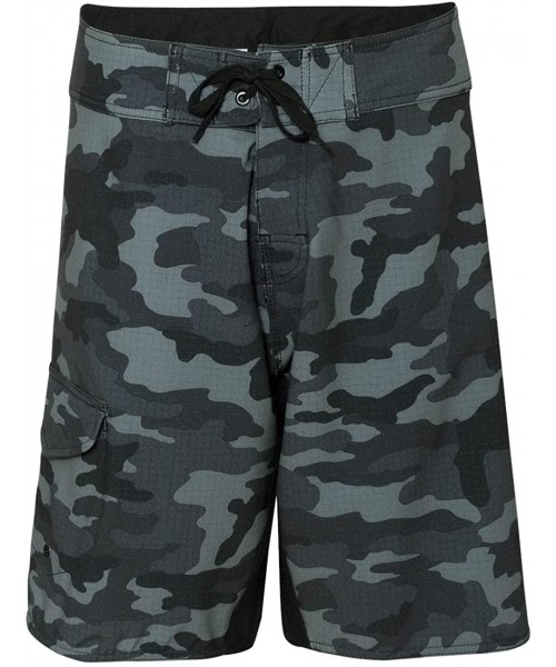 Board Shorts Mens Diamond Dobby Board Shorts (9371) - Black Camouflage - C811RFI6DRB