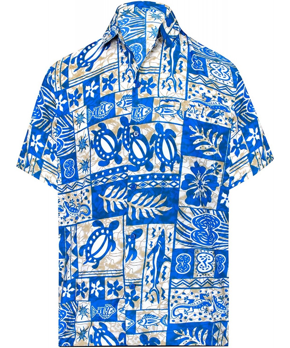 Cover-Ups Men's Loose Casual Short Sleeve Aloha Hawaiian Shirt - Cool White_w125 - CM1808UNK2L