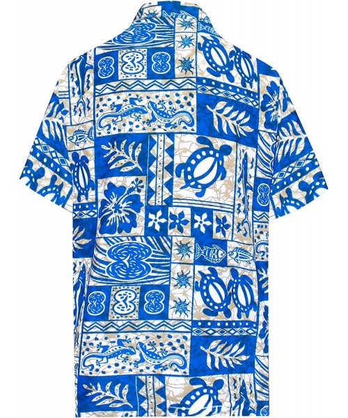 Cover-Ups Men's Loose Casual Short Sleeve Aloha Hawaiian Shirt - Cool White_w125 - CM1808UNK2L