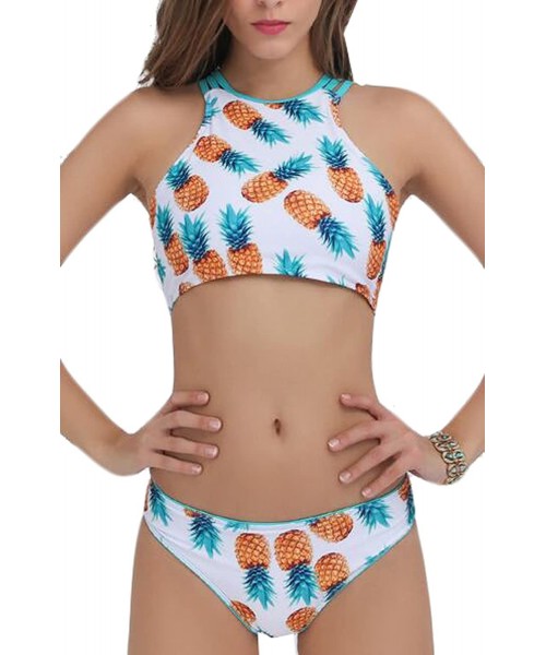 Sets Women's Pineapple Printed Bikini Push up Swimsuit - As Picture - CS17WU4EDXY