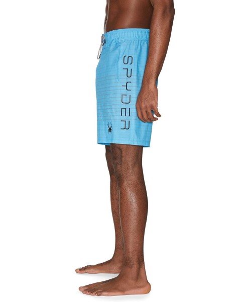 Board Shorts Men's 9" Striped Hybrid Board Shorts - Aqua - CE193O5A4Z7